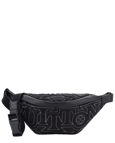 Pre-owned Louis Vuitton Black Limited Edition Snow Capsule Embroidered Monogram Nylon  Discovery Bumbag (authe