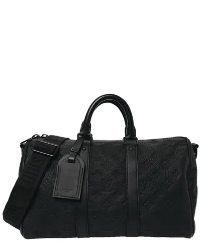 Pre-owned Louis Vuitton Black Lv Taurillon Leather Keepall Bandouliere 35 (authentic  Pre-loved)