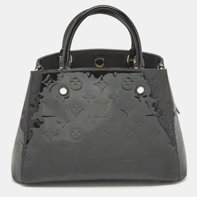 Pre-owned Louis Vuitton Black Magnetique Monogram Vernis Montaigne Bb Bag