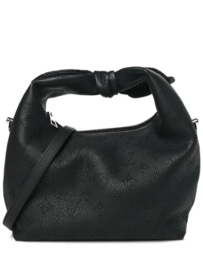 Pre-owned Louis Vuitton Black Mahina Coated Canvas Why Knot Pm (authentic Pre-loved)