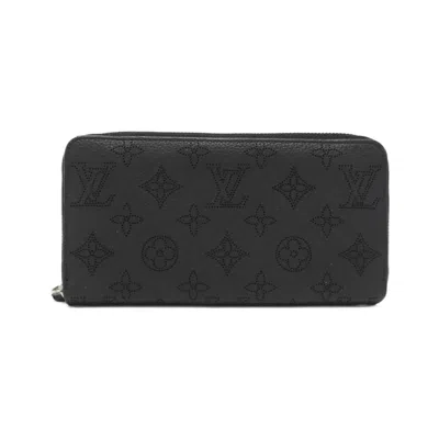Pre-owned Louis Vuitton Black Mahina Leather Long Wallet (bi-fold) ()
