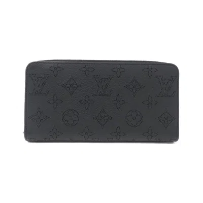 Pre-owned Louis Vuitton Black Mahina Leather Long Wallet (bi-fold) ()