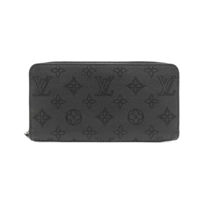 Pre-owned Louis Vuitton Black Mahina Leather Long Wallet (bi-fold) ()