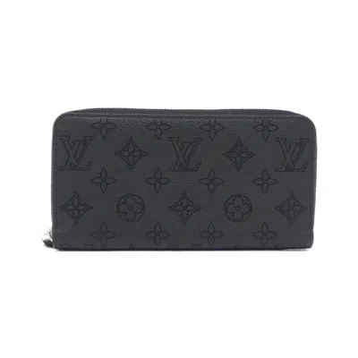 Pre-owned Louis Vuitton Black Mahina Leather Long Wallet (bi-fold) ()
