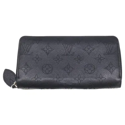 Pre-owned Louis Vuitton Black Mahina Leather Long Wallet (bi-fold) ()