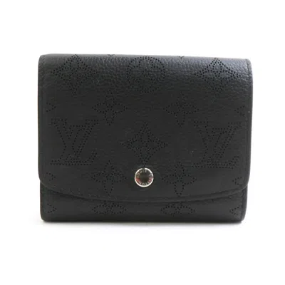 Pre-owned Louis Vuitton Black Mahina Leather Wallet (bi-fold) ()