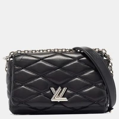 Pre-owned Louis Vuitton Black Malletage Leather Go-14 Pm Bag