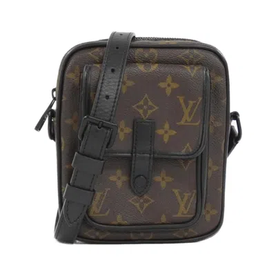 Pre-owned Louis Vuitton Black Marron Coated Canvas Shoulder Bag () In Multi