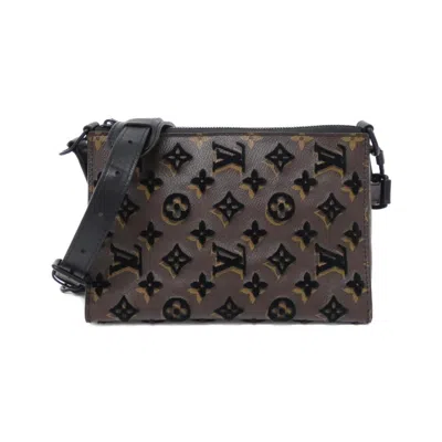 Pre-owned Louis Vuitton Black Marron Coated Canvas Shoulder Bag () In Multi