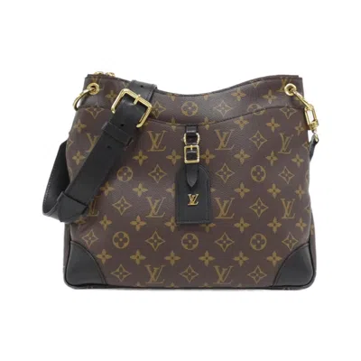 Pre-owned Louis Vuitton Black Marron Coated Canvas Shoulder Bag () In Multi
