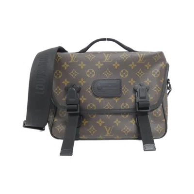 Pre-owned Louis Vuitton Black Marron Monogram Macassar Coated Canvas Shoulder Bag ()