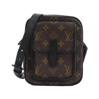 Pre-owned Louis Vuitton Black Marron Monogram Macassar Coated Canvas Shoulder Bag ()