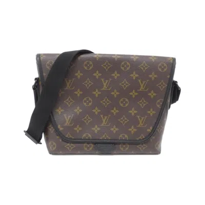 Pre-owned Louis Vuitton Black Marron Monogram Macassar Coated Canvas Shoulder Bag ()