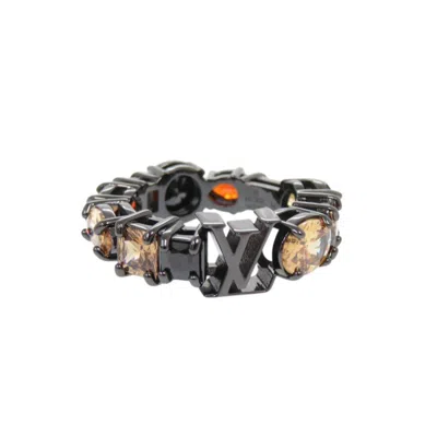 Pre-owned Louis Vuitton Black Metal Band Ring ()