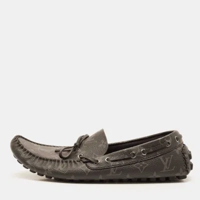 Pre-owned Louis Vuitton Black Monogram Canvas Arizona Slip On Loafers Size 43