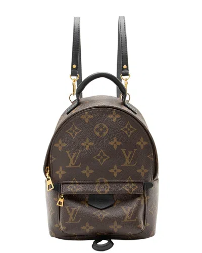 Pre-owned Louis Vuitton Black Monogram Canvas Palm Springs Mini Backpack (authentic Pre-loved) In Brown