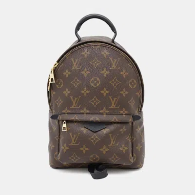 Pre-owned Louis Vuitton Palm Springs Backpack Noir Monogram Size Pm