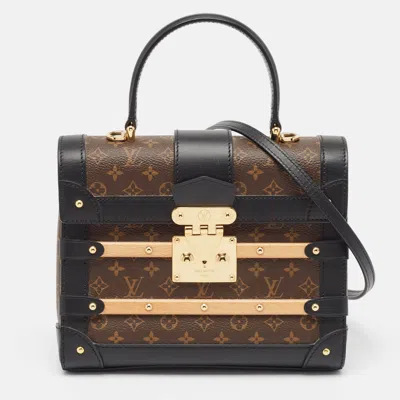 Pre-owned Louis Vuitton Black Monogram Canvas Trianon Top Handle Bag