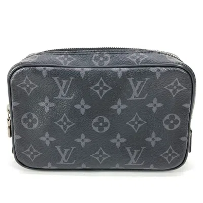 Pre-owned Louis Vuitton Black Monogram Eclipse Canvas Clutch Bag Pouch ()