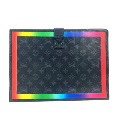 Pre-owned Louis Vuitton Black Monogram Eclipse Canvas Clutch Bag Pouch ()