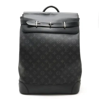 Pre-owned Louis Vuitton Black Monogram Eclipse Canvas Leather Backpack ()