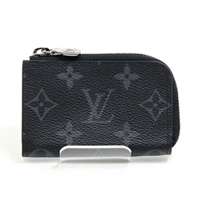 Pre-owned Louis Vuitton Black Monogram Eclipse Canvas Leather Coin Purse/coin Case ()