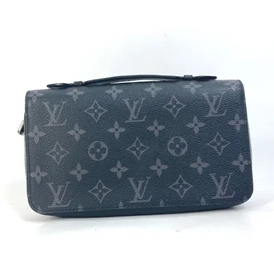 Pre-owned Louis Vuitton Black Monogram Eclipse Canvas Long Wallet (bi-fold) ()