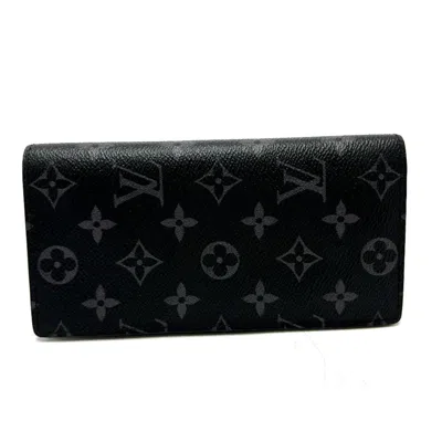 Pre-owned Louis Vuitton Black Monogram Eclipse Canvas Long Wallet (bi-fold) ()