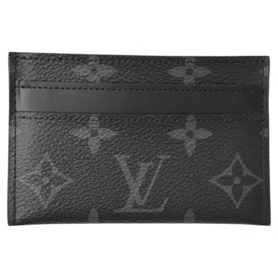 Pre-owned Louis Vuitton Black Monogram Eclipse Card Holder Made In France