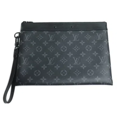 Pre-owned Louis Vuitton Black Monogram Eclipse Clutch Bag Pochette ()