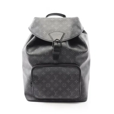 Pre-owned Louis Vuitton Black Monogram Eclipse Coated Canvas Leather Backpack ()