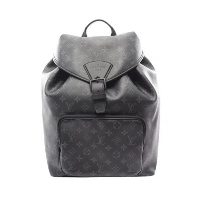Pre-owned Louis Vuitton Black Monogram Eclipse Coated Canvas Leather Backpack ()