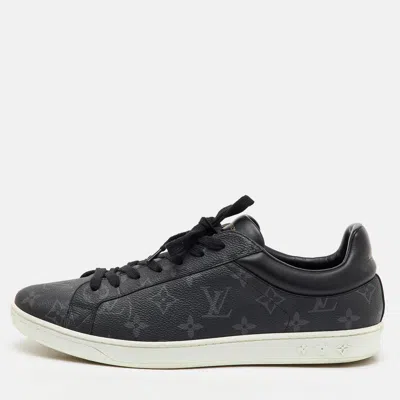 Pre-owned Louis Vuitton Black Monogram Eclipse Frontrow Low Top Sneakers Size 43