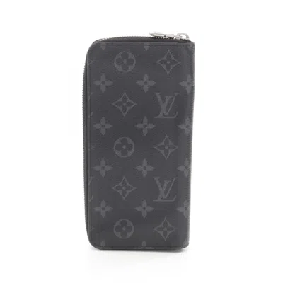 Pre-owned Louis Vuitton Black Monogram Eclipse Leather Long Wallet (bi-fold) ()