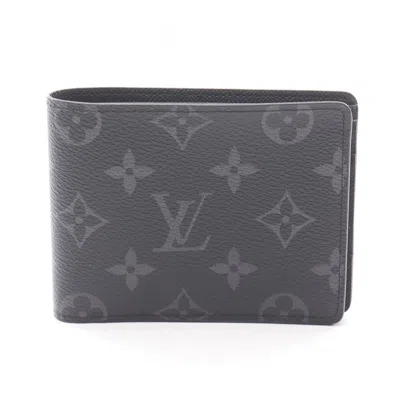 Pre-owned Louis Vuitton Black Monogram Eclipse Leather Pvc Wallet (bi-fold) ()