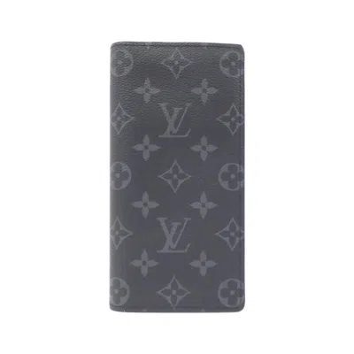 Pre-owned Louis Vuitton Black Monogram Eclipse Long Wallet (bi-fold) ()