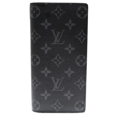 Pre-owned Louis Vuitton Black Monogram Eclipse Long Wallet (bi-fold) ()