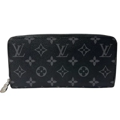 Pre-owned Louis Vuitton Black Monogram Eclipse Long Wallet (bi-fold) ()