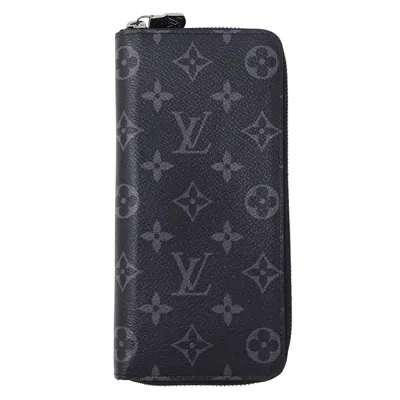 Pre-owned Louis Vuitton Black Monogram Eclipse Long Wallet (bi-fold) ()