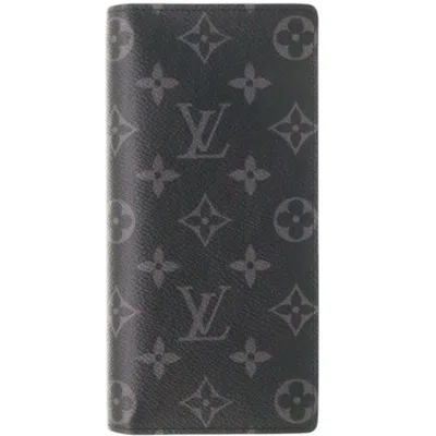 Pre-owned Louis Vuitton Black Monogram Eclipse Long Wallet (bi-fold) ()
