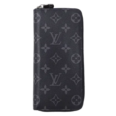 Pre-owned Louis Vuitton Black Monogram Eclipse Long Wallet (bi-fold) ()
