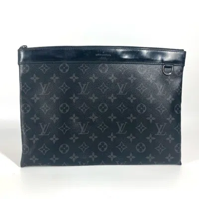 Pre-owned Louis Vuitton Black Monogram Eclipse Monogram Eclipse Clutch Bag Pochette Pouch ()