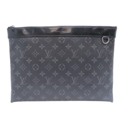 Pre-owned Louis Vuitton Black Monogram Eclipse Monogram Eclipse Clutch Bag ()