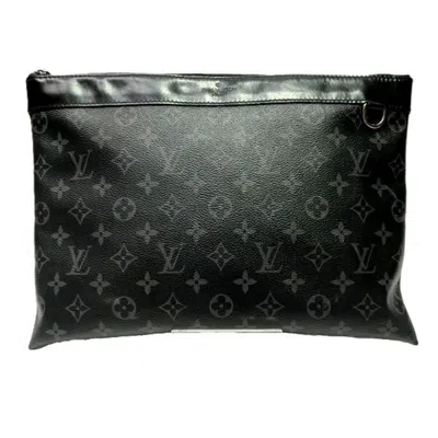 Pre-owned Louis Vuitton Black Monogram Eclipse Monogram Eclipse Clutch Bag ()