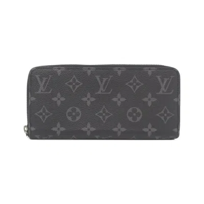 Pre-owned Louis Vuitton Black Monogram Eclipse Monogram Eclipse Coated Canvas Long Wallet (bi-fold) (