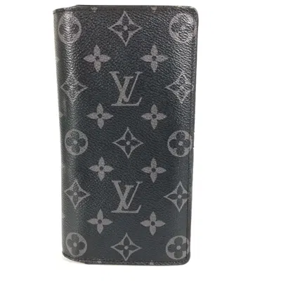 Pre-owned Louis Vuitton Black Monogram Eclipse Monogram Eclipse Long Bill Wallet (bi-fold) ()