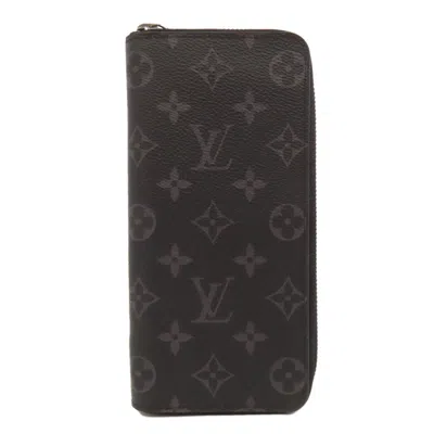 Pre-owned Louis Vuitton Black Monogram Eclipse Monogram Eclipse Long Wallet (bi-fold) ()