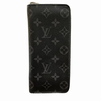 Pre-owned Louis Vuitton Black Monogram Eclipse Monogram Eclipse Long Wallet (bi-fold) ()