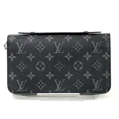 Pre-owned Louis Vuitton Black Monogram Eclipse Monogram Eclipse Long Wallet (bi-fold) ()