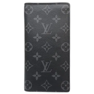 Pre-owned Louis Vuitton Black Monogram Eclipse Monogram Eclipse Long Wallet (bi-fold) ()